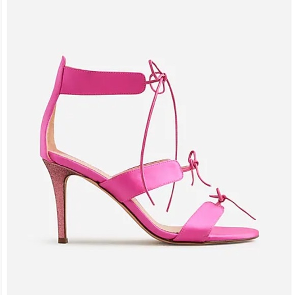 Jcrew Collection Rylie lace-up heels in Italian satin - Picture 3 of 4